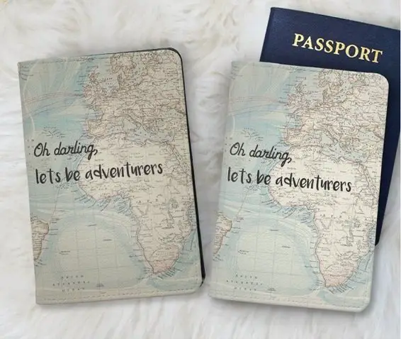 Wanderlust Vean leather Travel Passport Wallet