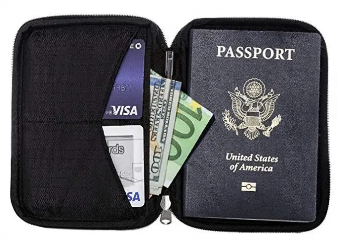 Premium Vegan Leather RFID Blocking Travel Wallet with Snap Closure Fintie Passport Holder Cover Case Love Tree 