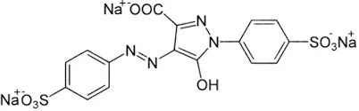 Tartrazine Vegan Chemical Structure E102