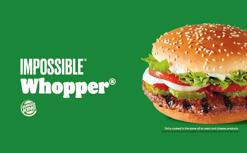 vegan impossible burger at burger king