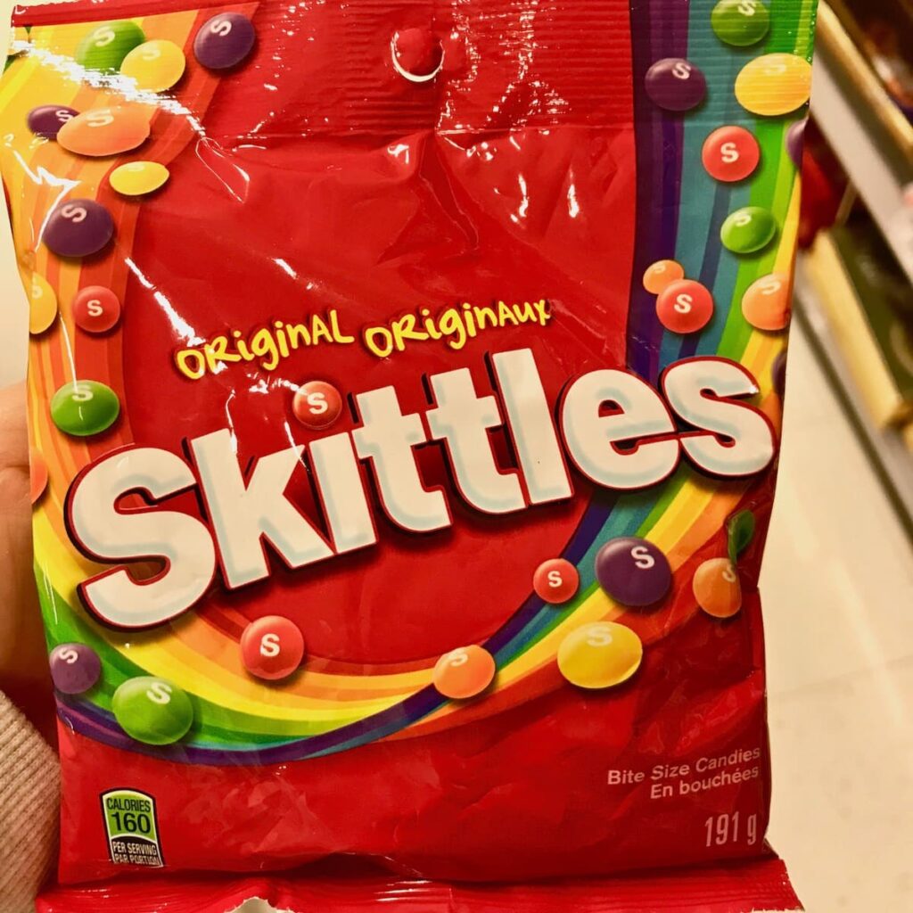 Vegan Skittles halloween candy