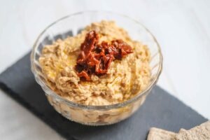 dried tomato hummus for vegan falafel