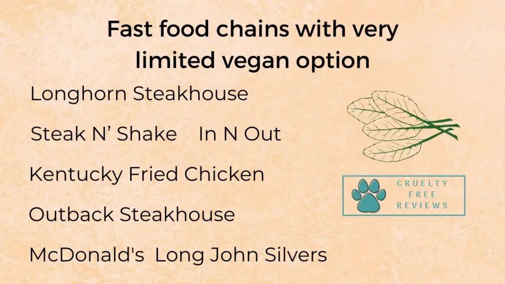 fast food chains with limited vegan options